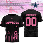 D.cowboys | Premium .n.f.l. Breast Cancer Awareness 3d Shirt