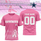 D.cowboys | Premium .n.f.l. Breast Cancer Awareness 3d Shirt