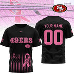 Sf.49ers | Premium .n.f.l. Breast Cancer Awareness 3d Shirt