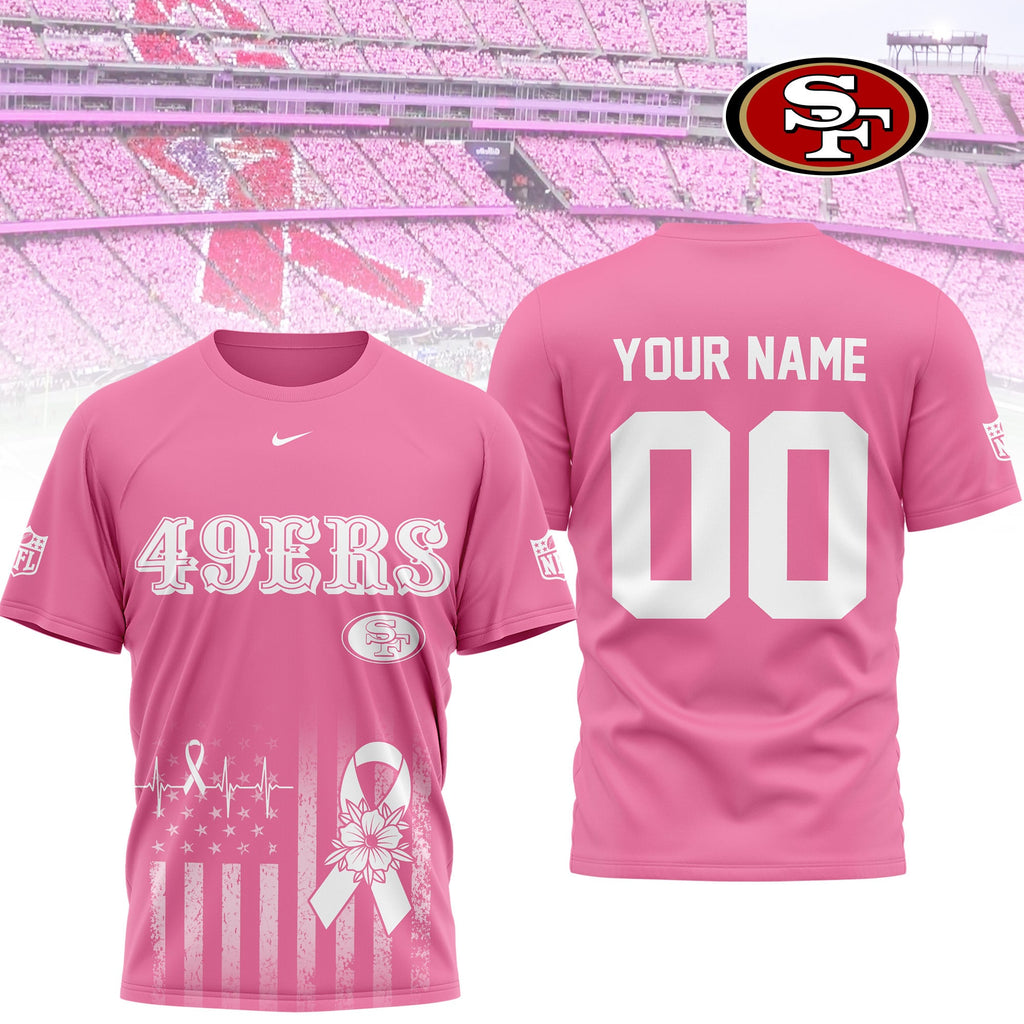 Sf.49ers | Premium .n.f.l. Breast Cancer Awareness 3d Shirt