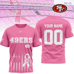 Sf.49ers | Premium .n.f.l. Breast Cancer Awareness 3d Shirt