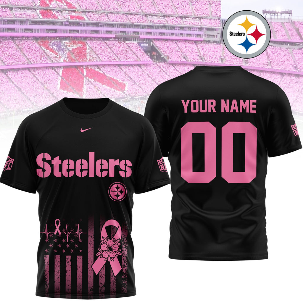 P.steelers | Premium .n.f.l. Breast Cancer Awareness 3d Shirt