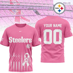 P.steelers | Premium .n.f.l. Breast Cancer Awareness 3d Shirt