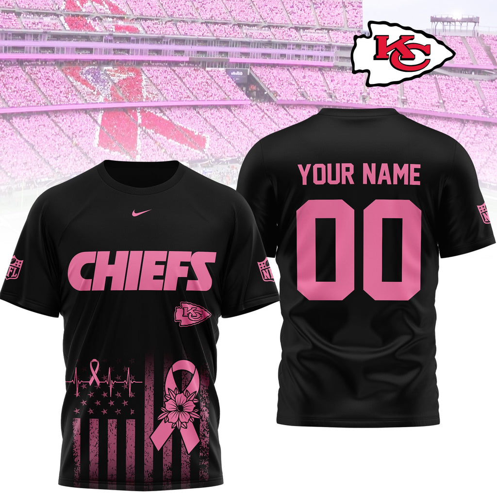 Kc.chiefs | Premium .n.f.l. Breast Cancer Awareness 3d Shirt