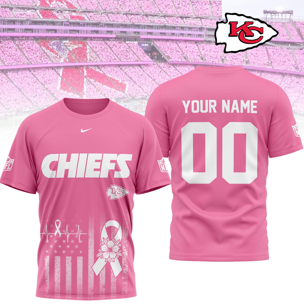 Kc.chiefs | Premium .n.f.l. Breast Cancer Awareness 3d Shirt