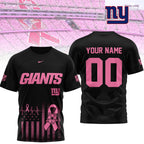 Ny.giants | Premium .n.f.l. Breast Cancer Awareness 3d Shirt