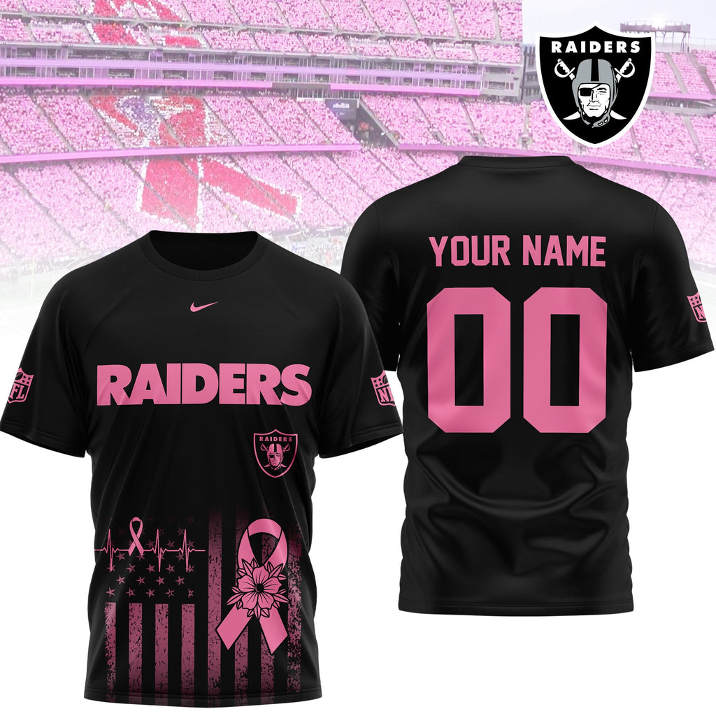 Lv.raiders | Premium .n.f.l. Breast Cancer Awareness 3d Shirt
