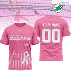 M.dolphins | Premium .n.f.l. Breast Cancer Awareness 3d Shirt