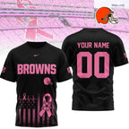 C.browns | Premium .n.f.l. Breast Cancer Awareness 3d Shirt