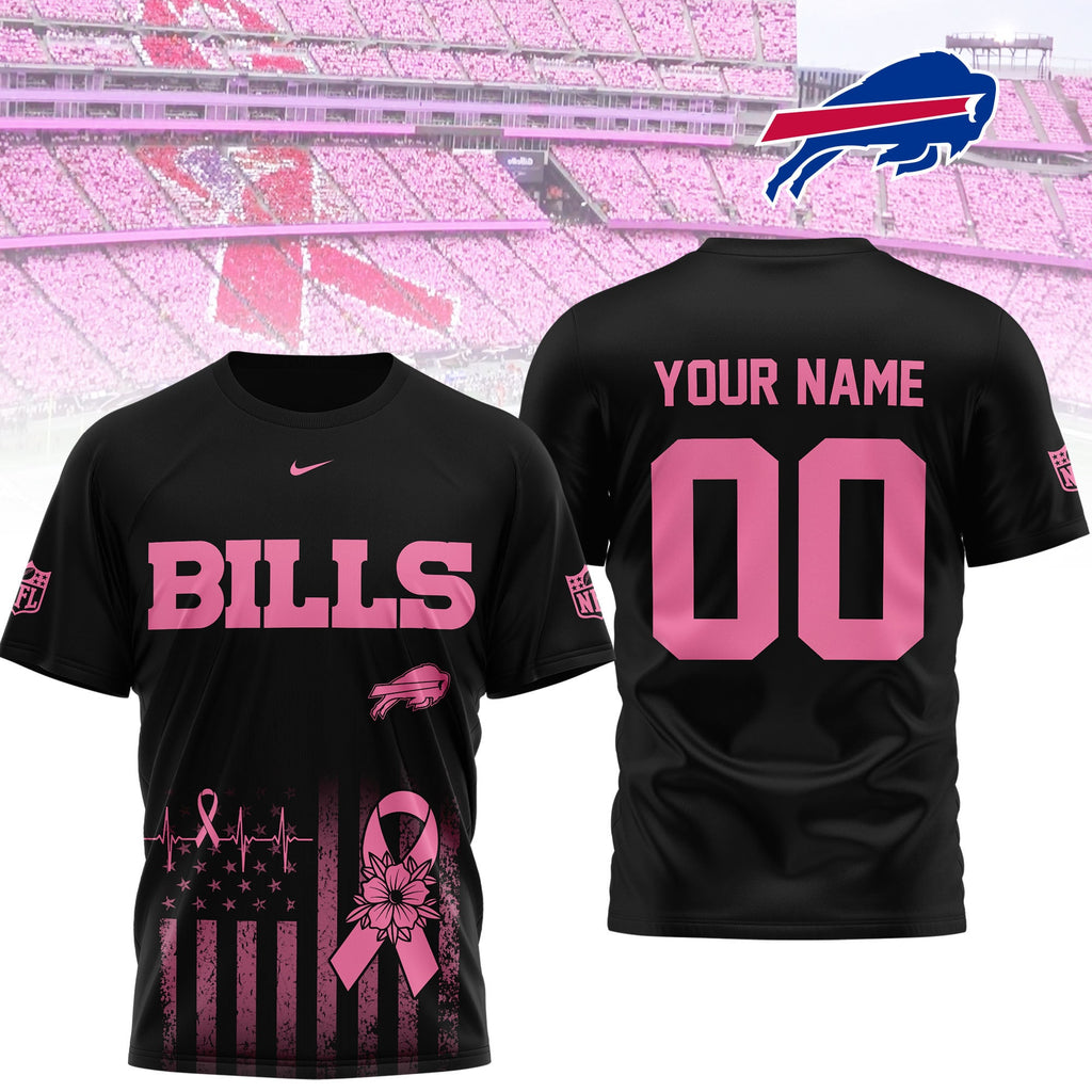 B.bills | Premium .n.f.l. Breast Cancer Awareness 3d Shirt