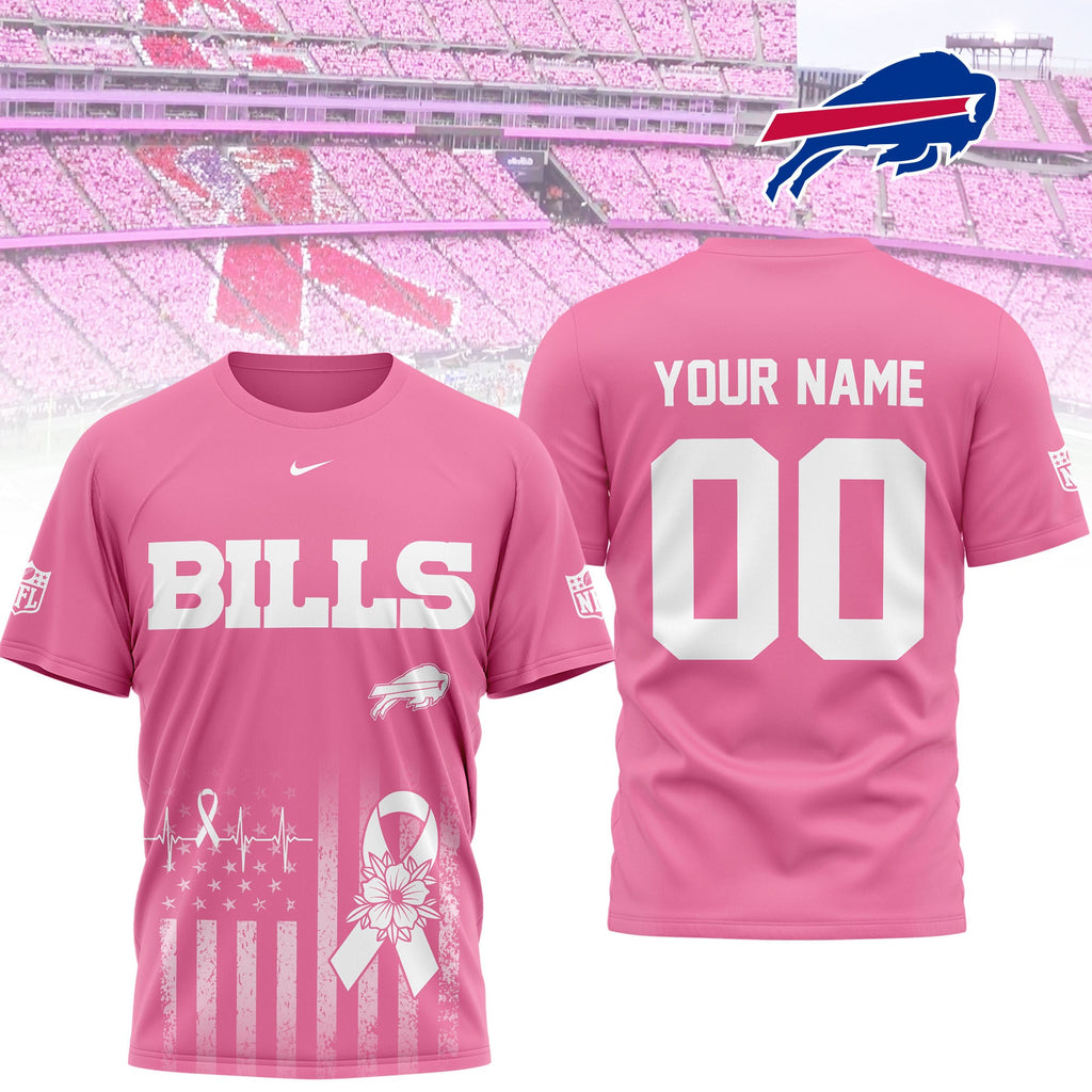 B.bills | Premium .n.f.l. Breast Cancer Awareness 3d Shirt