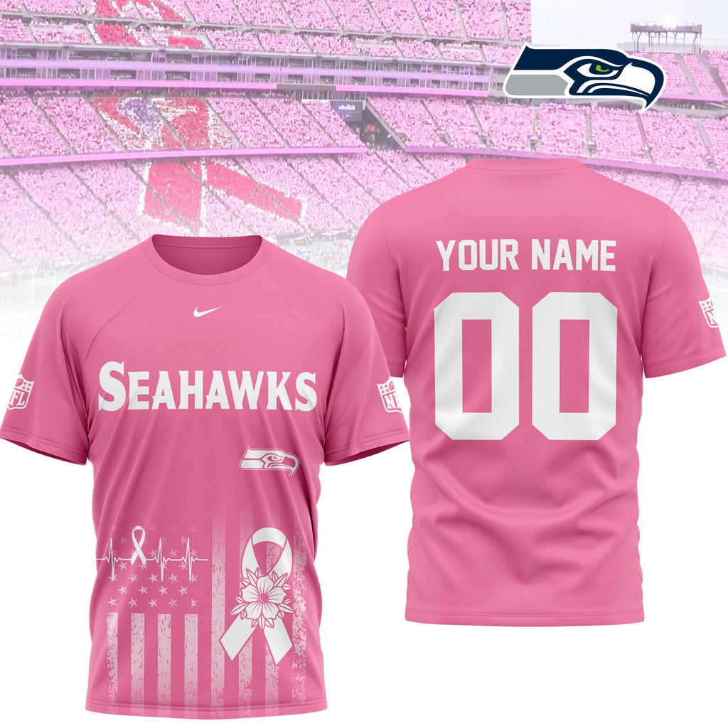 S.seahawks | Premium .n.f.l. Breast Cancer Awareness 3d Shirt