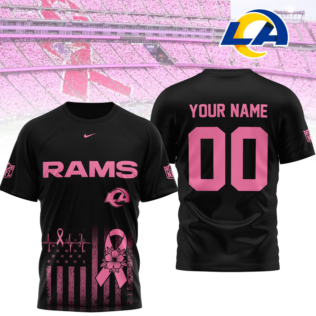 La.rams | Premium .n.f.l. Breast Cancer Awareness 3d Shirt