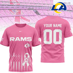 La.rams | Premium .n.f.l. Breast Cancer Awareness 3d Shirt
