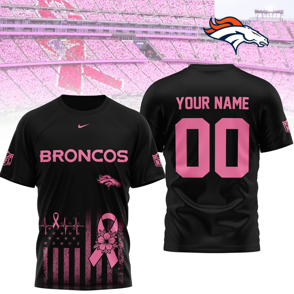 D.broncos | Premium .n.f.l. Breast Cancer Awareness 3d Shirt