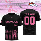 D.broncos | Premium .n.f.l. Breast Cancer Awareness 3d Shirt