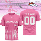 D.broncos | Premium .n.f.l. Breast Cancer Awareness 3d Shirt