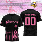 M.vikings | Premium .n.f.l. Breast Cancer Awareness 3d Shirt