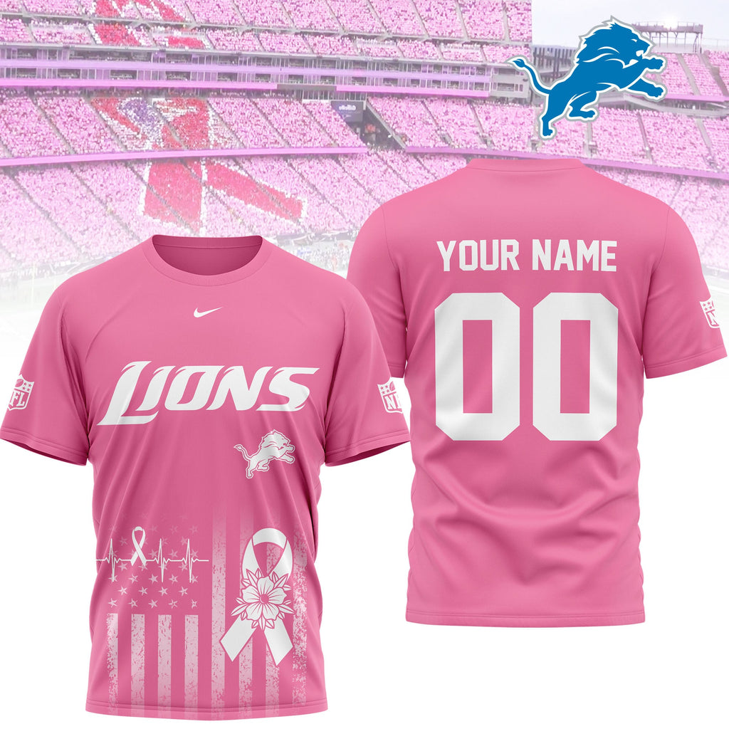 D.lions | Premium .n.f.l. Breast Cancer Awareness 3d Shirt
