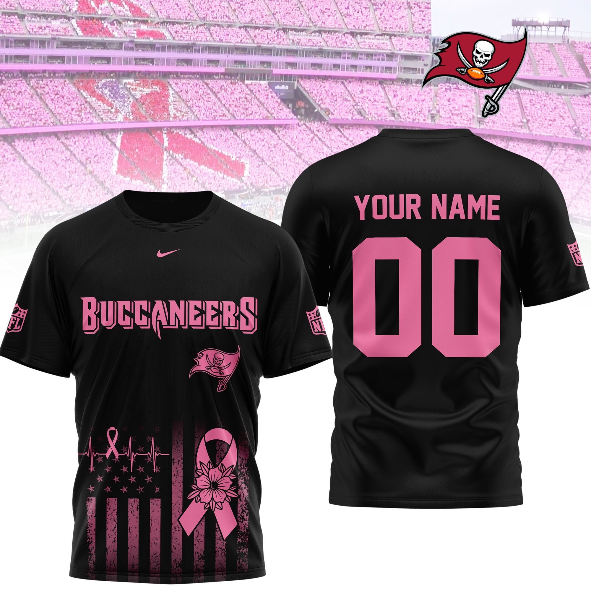 Tb.buccaneers | Premium .n.f.l. Breast Cancer Awareness 3d Shirt