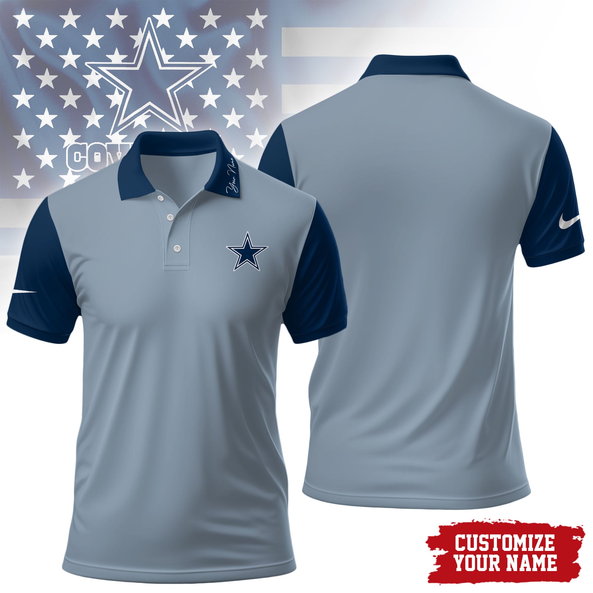 D.cowboys | Premium .n.f.l. Touchdown Custom Polo Hch1