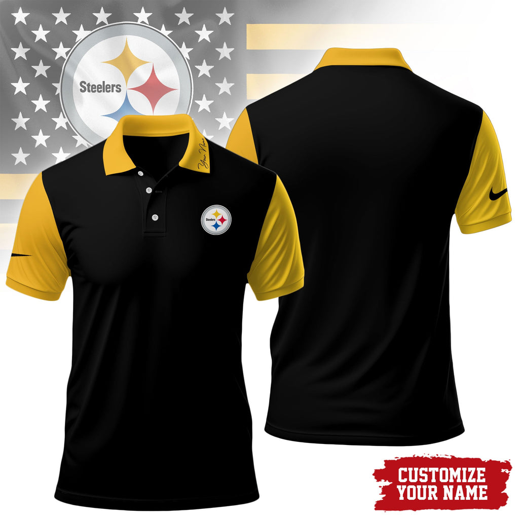 P.steelers | Premium .n.f.l. Touchdown Custom Polo Hch1