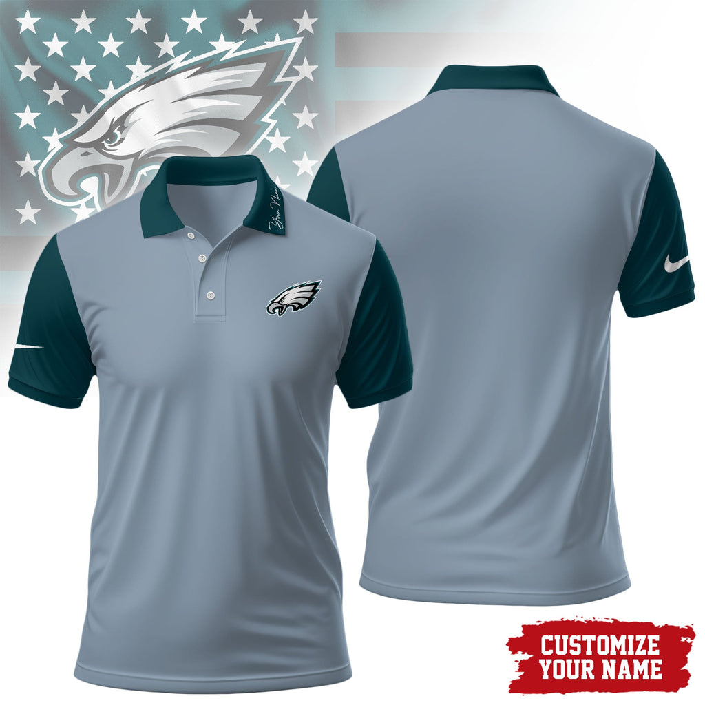P.eagles | Premium .n.f.l. Touchdown Custom Polo Hch1