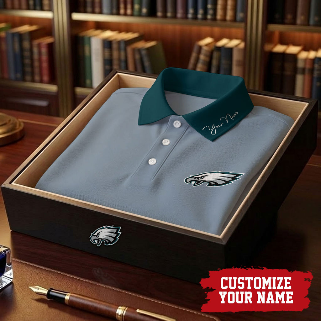 P.eagles | Premium .n.f.l. Touchdown Custom Polo Hch1
