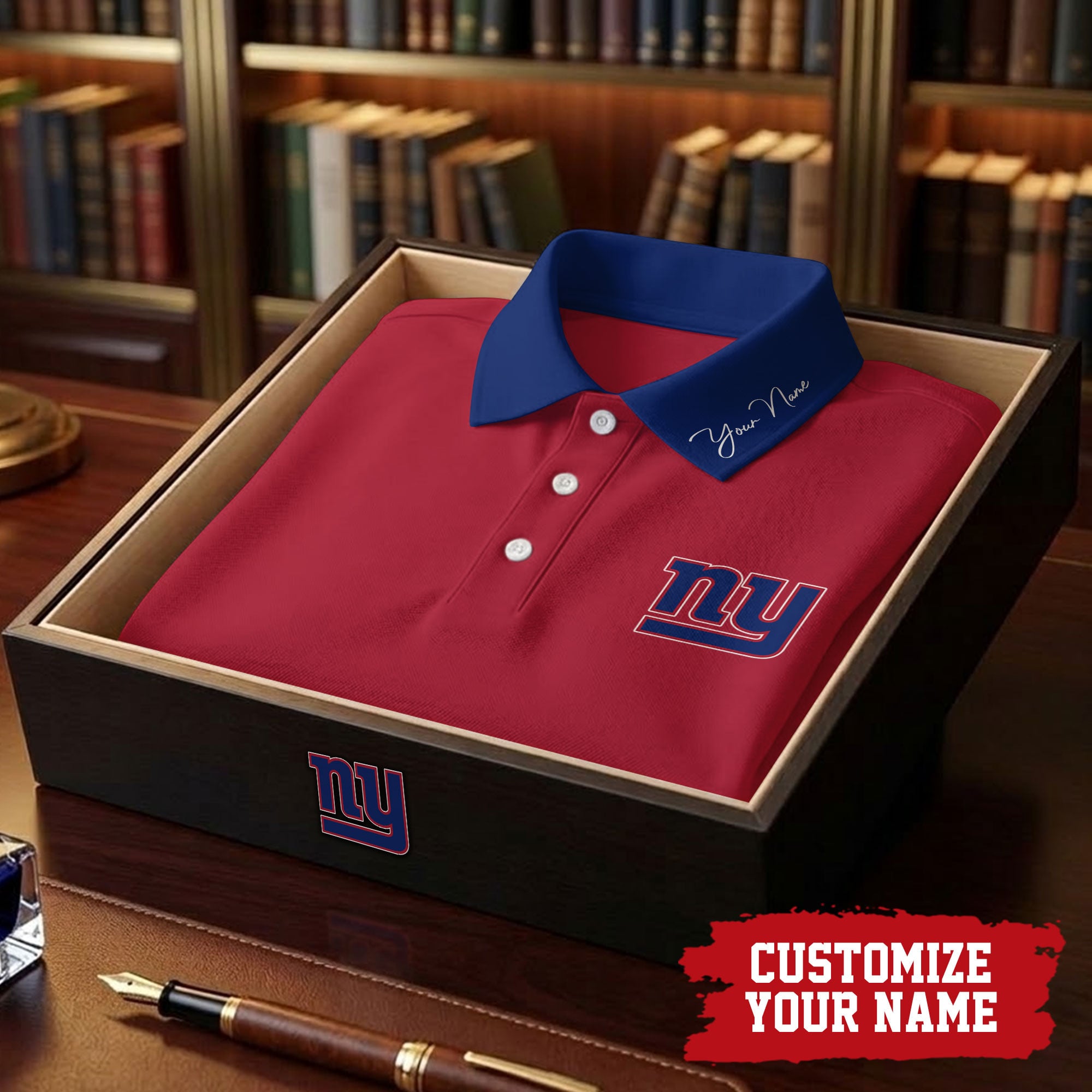 Ny.giants | Premium .n.f.l. Touchdown Custom Polo Hch1