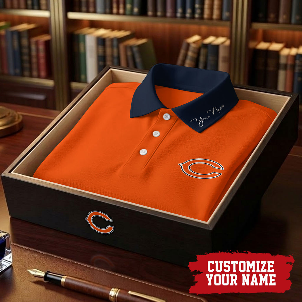 C.bears | Premium .n.f.l. Touchdown Custom Polo Hch1