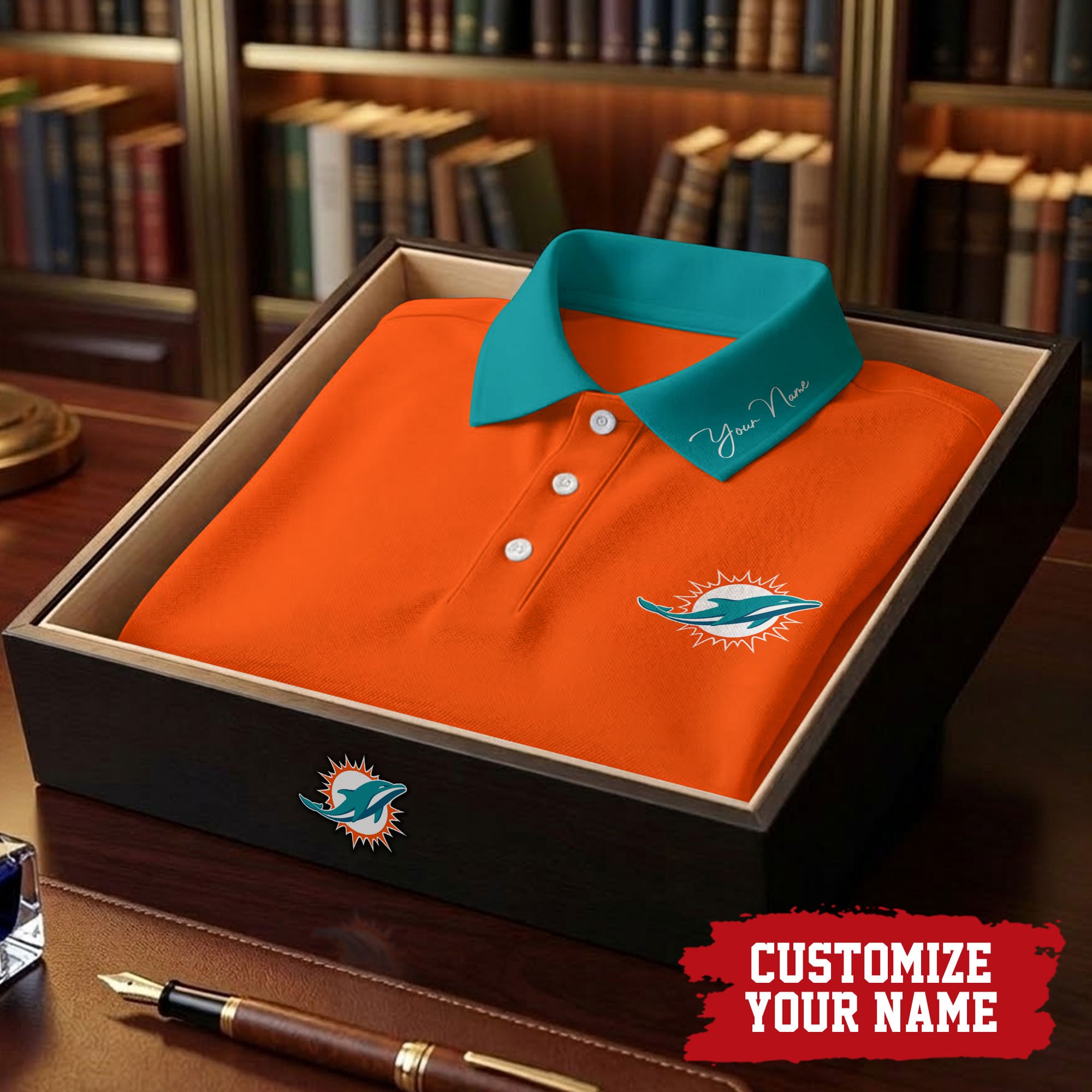 M.dolphins | Premium .n.f.l. Touchdown Custom Polo Hch1
