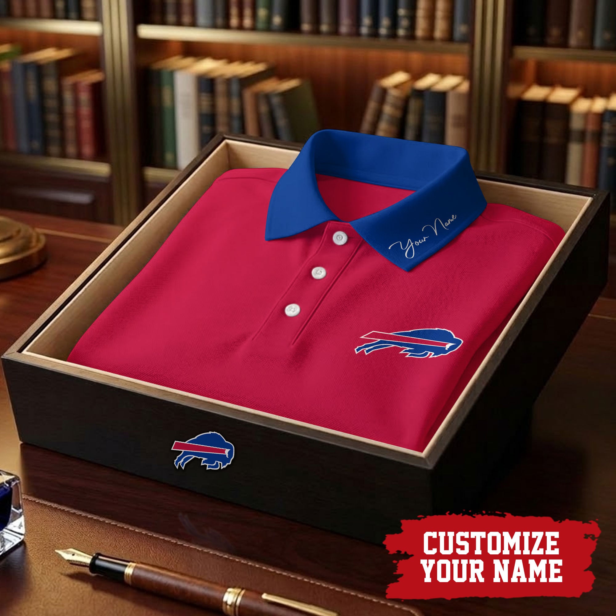 B.bills | Premium .n.f.l. Touchdown Custom Polo Hch1