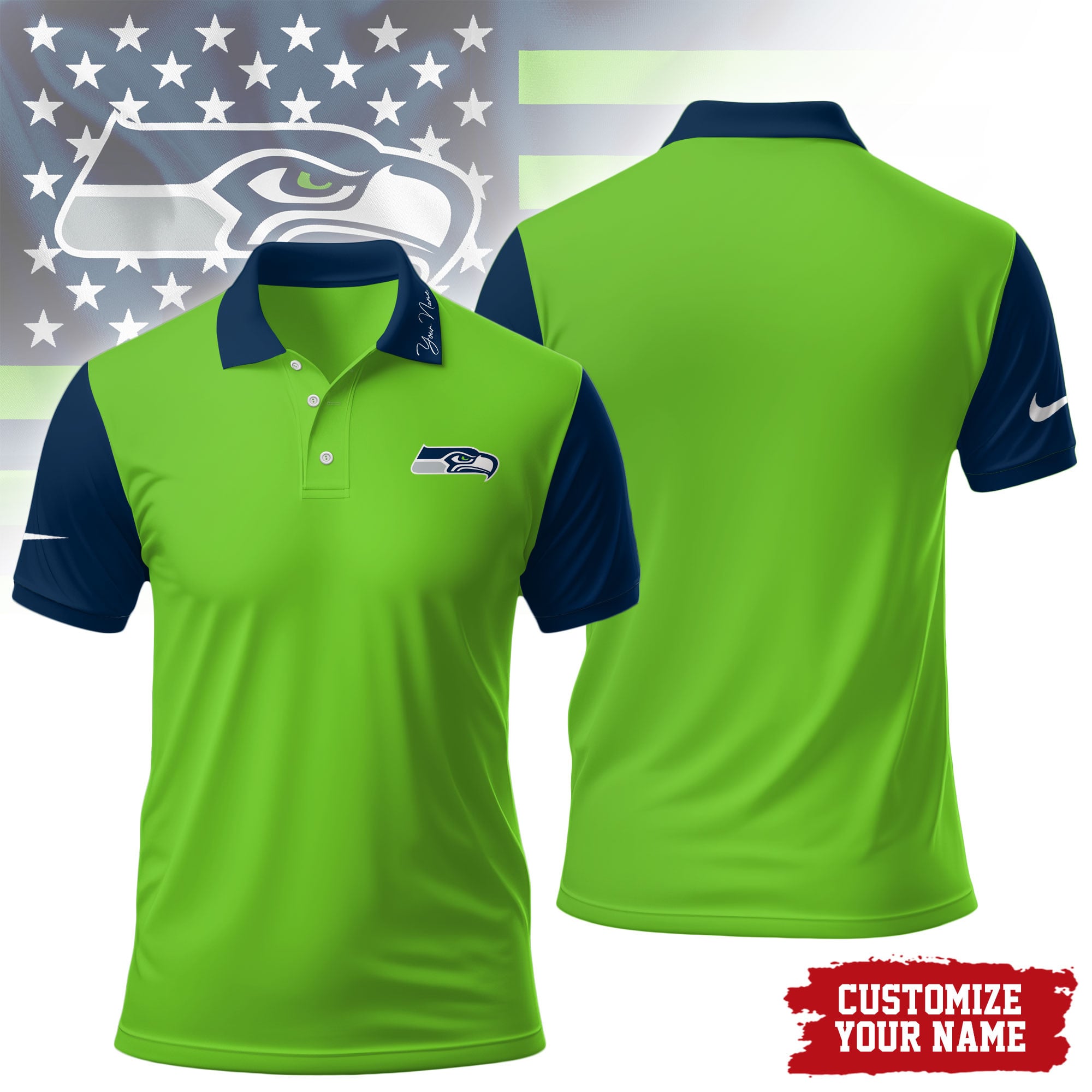 S.seahawks | Premium .n.f.l. Touchdown Custom Polo Hch1