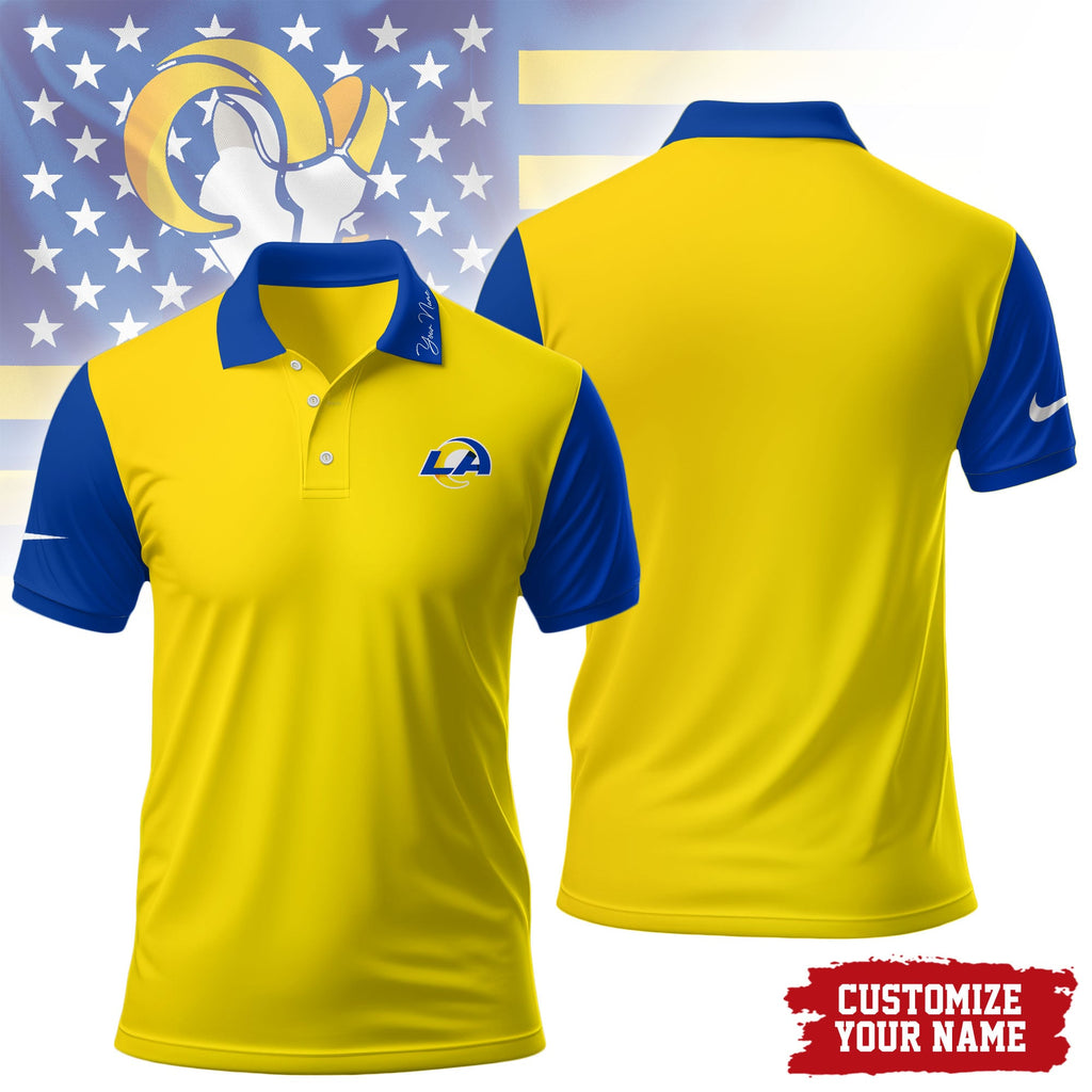 La.rams | Premium .n.f.l. Touchdown Custom Polo Hch1