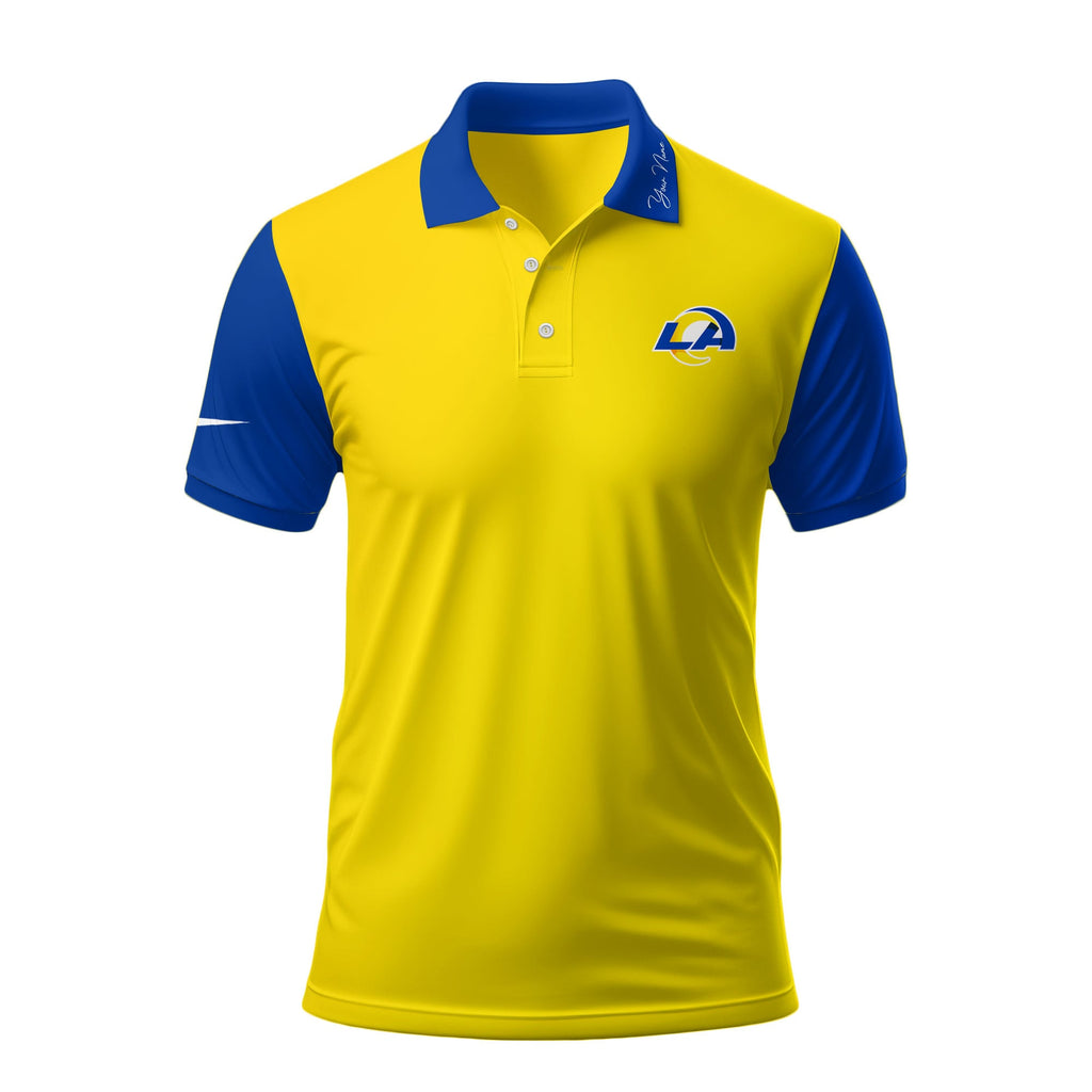 La.rams | Premium .n.f.l. Touchdown Custom Polo Hch1