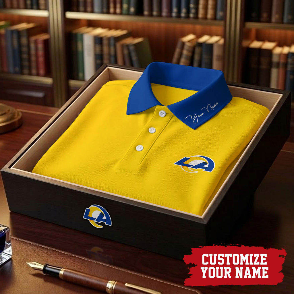 La.rams | Premium .n.f.l. Touchdown Custom Polo Hch1