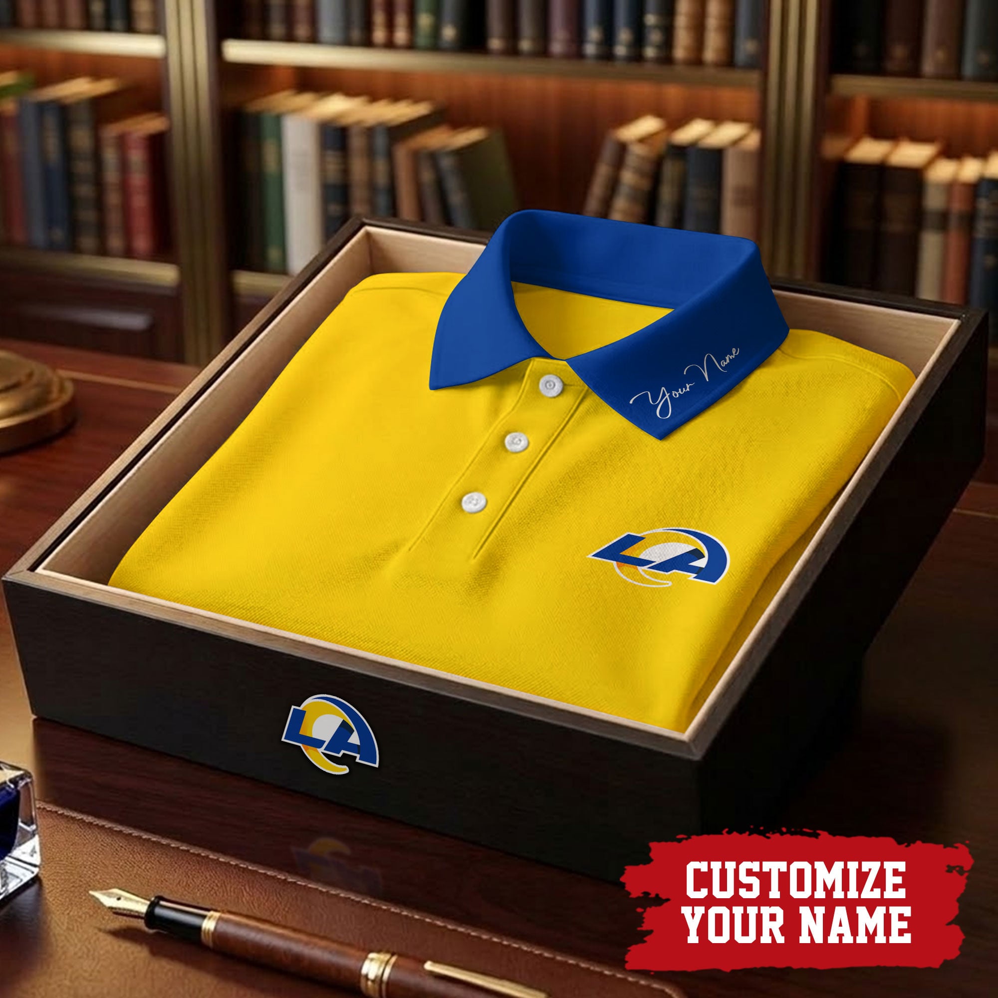 La.rams | Premium .n.f.l. Touchdown Custom Polo Hch1
