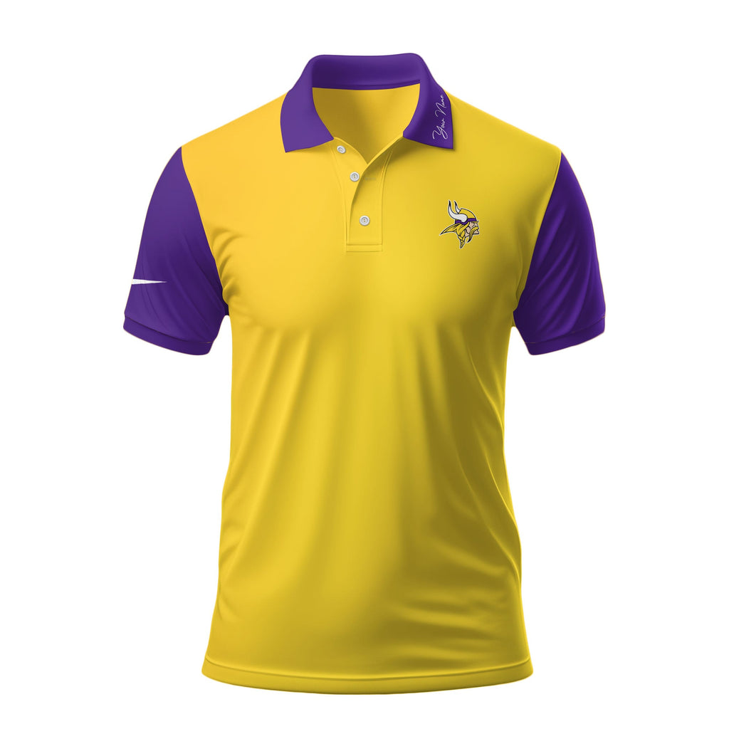 M.vikings | Premium .n.f.l. Touchdown Custom Polo Hch1