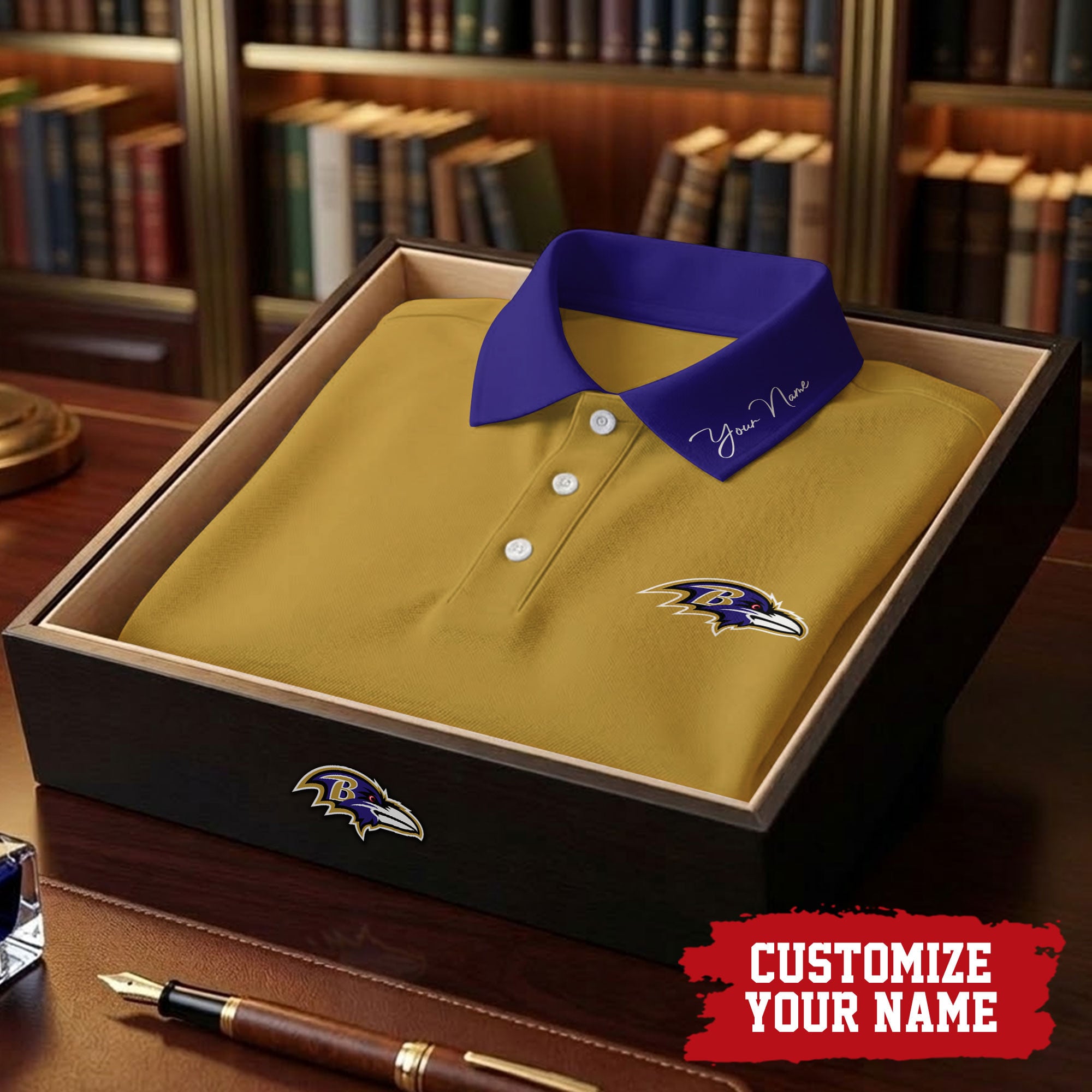B.ravens | Premium .n.f.l. Touchdown Custom Polo Hch1