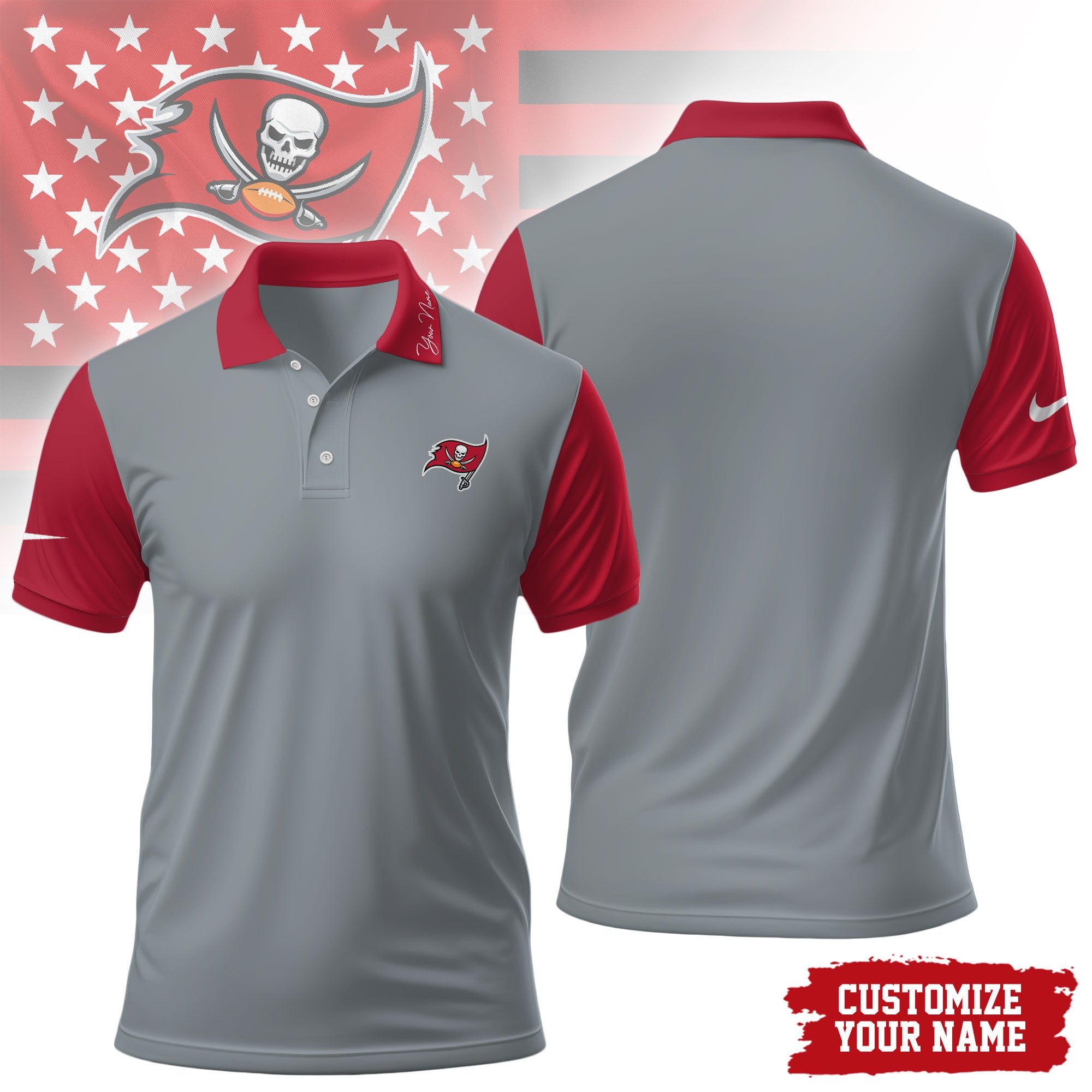 Tb.buccaneers | Premium .n.f.l. Touchdown Custom Polo Hch1