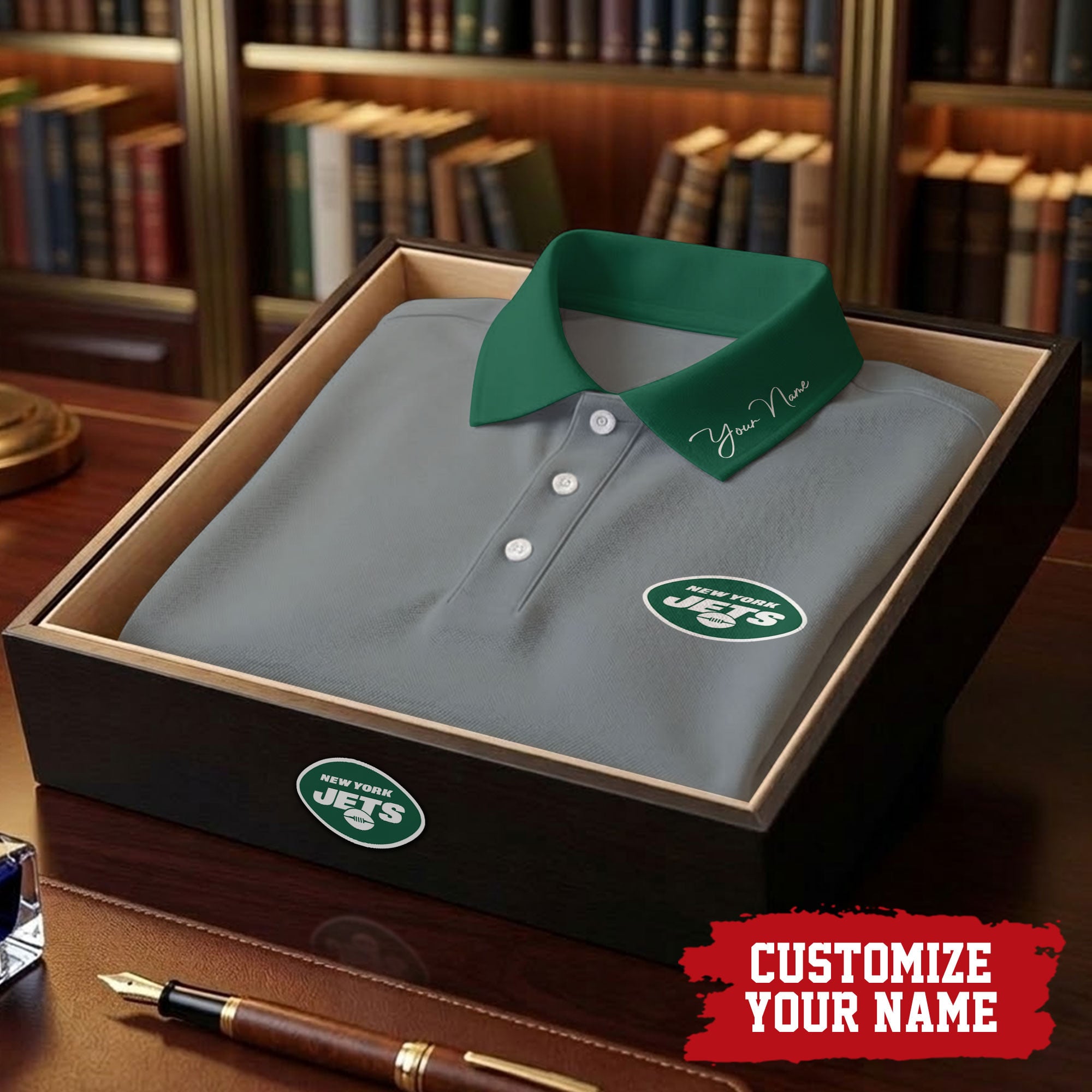 Ny.jets | Premium .n.f.l. Touchdown Custom Polo Hch1