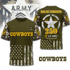 D.cowboys | Premium .n.f.l. Military Pride 3d Shirt