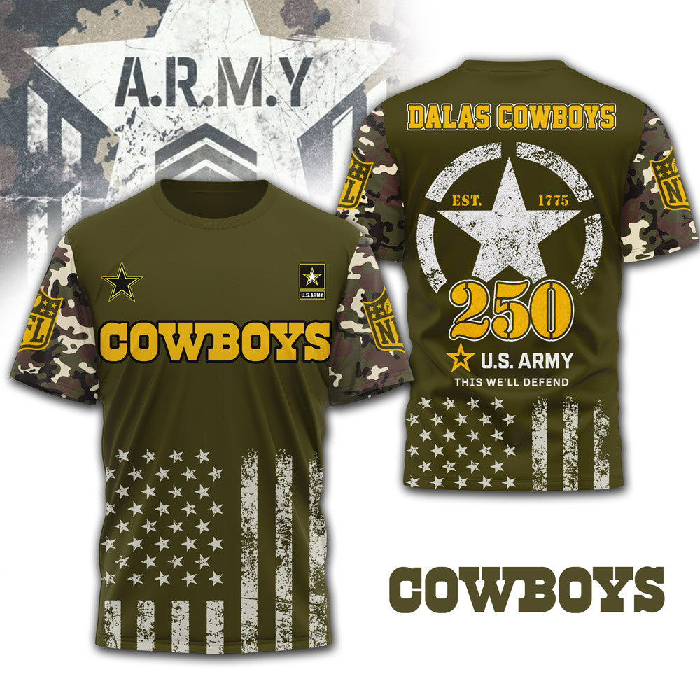 D.cowboys | Premium .n.f.l. Military Pride 3d Shirt