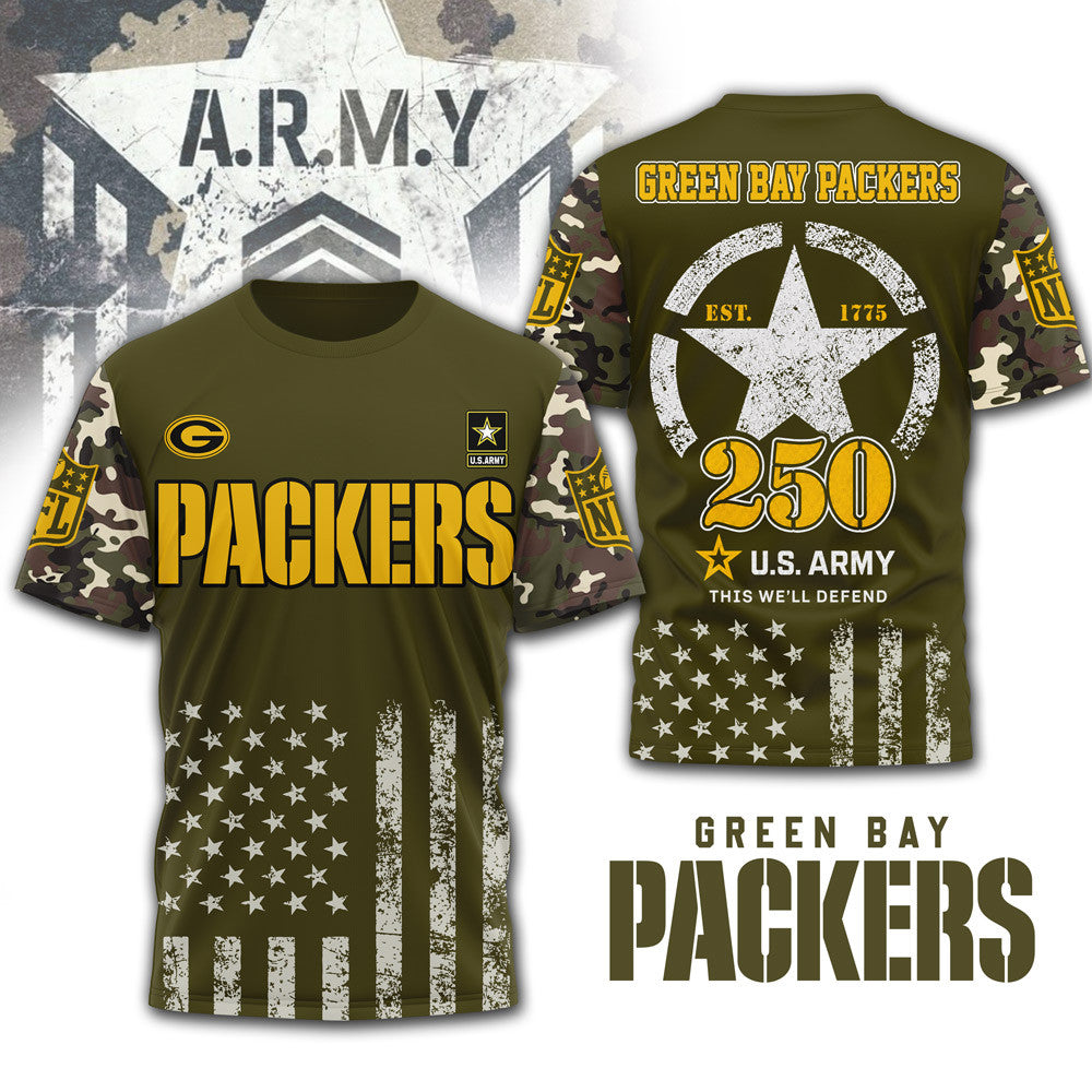 Gb.packers | Premium .n.f.l. Military Pride 3d Shirt