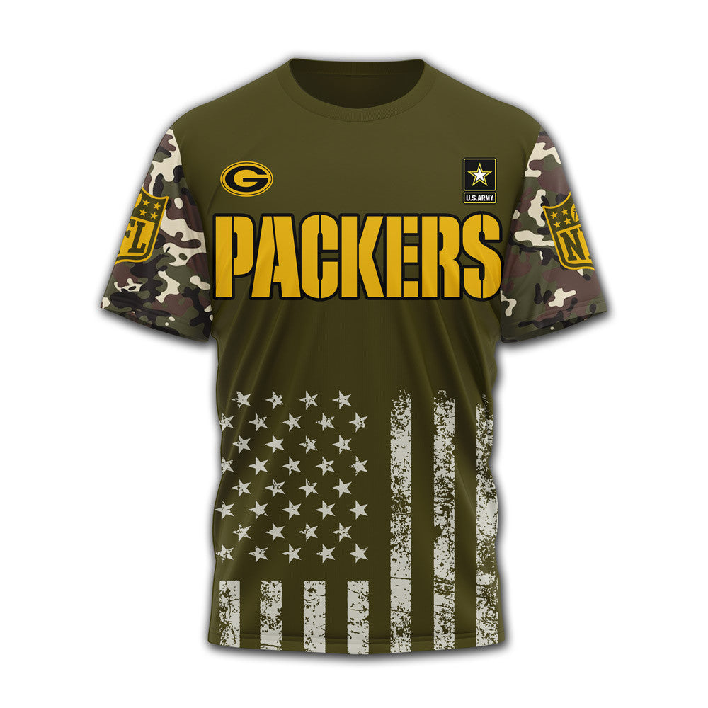 Gb.packers | Premium .n.f.l. Military Pride 3d Shirt