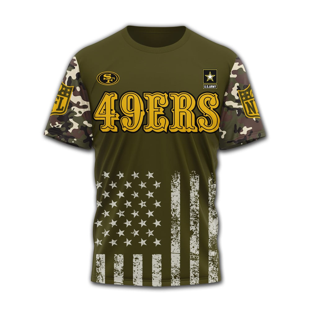 Sf.49ers | Premium .n.f.l. Military Pride 3d Shirt