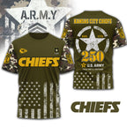 Kc.chiefs | Premium .n.f.l. Military Pride 3d Shirt