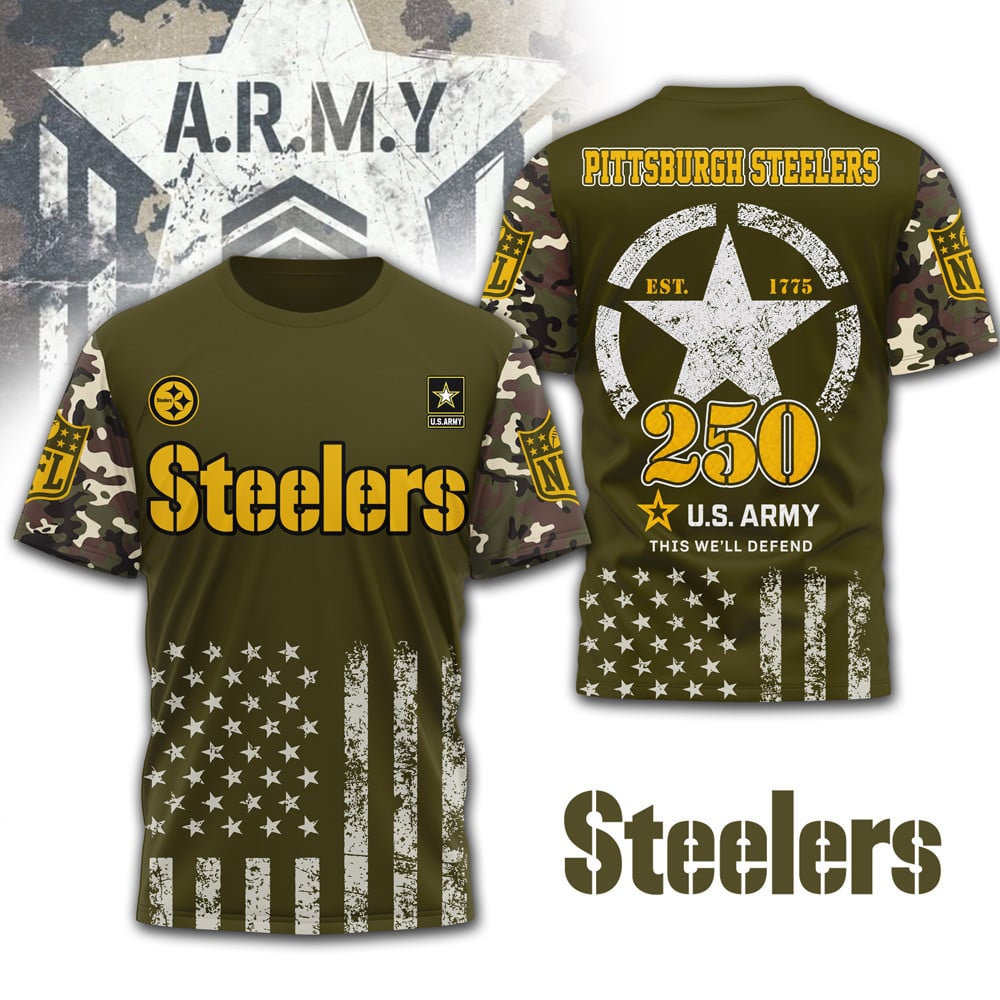 P.steelers | Premium .n.f.l. Military Pride 3d Shirt