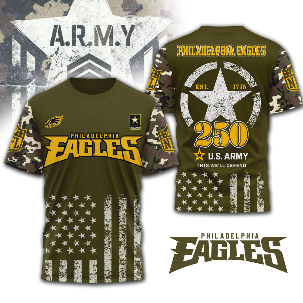 P.eagles | Premium .n.f.l. Military Pride 3d Shirt