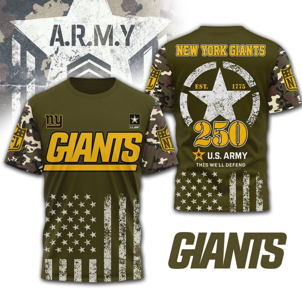 Ny.giants | Premium .n.f.l. Military Pride 3d Shirt